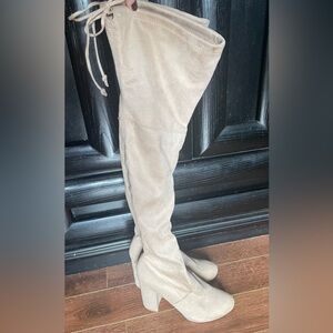Zigisoho faux suede over the knee boots